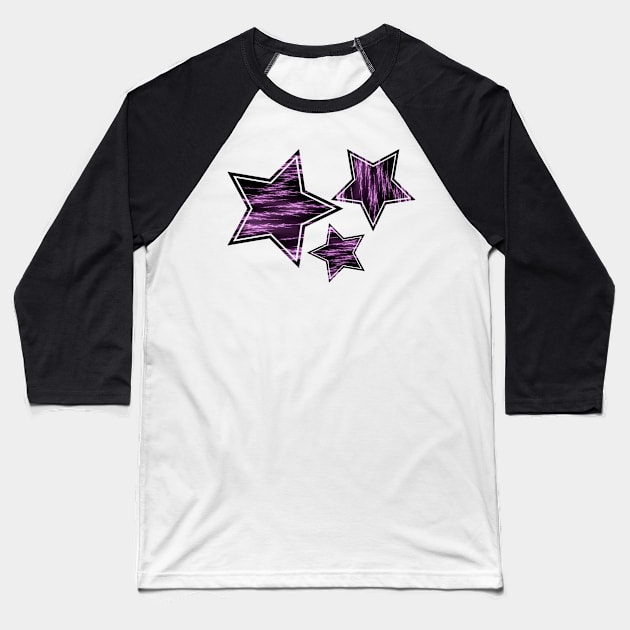 Purple Lightening Fractal Art Baseball T-Shirt by BHDigitalArt